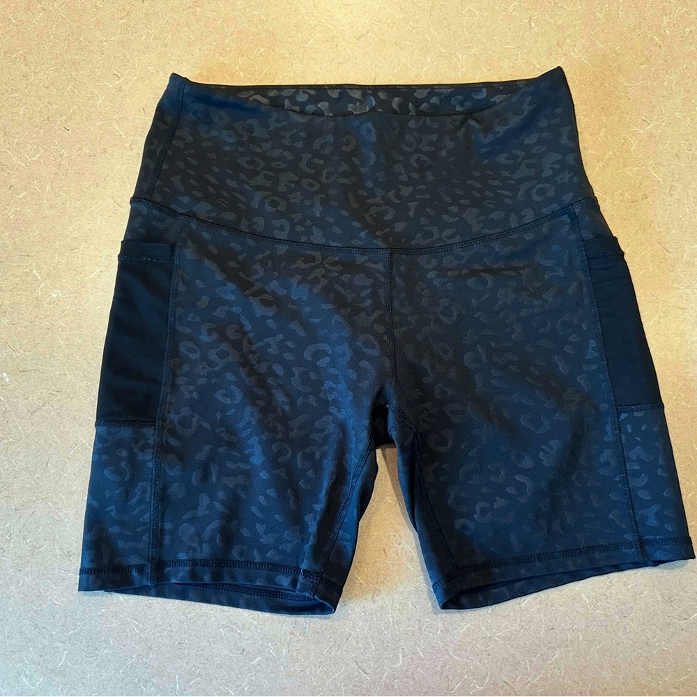 Black Leopard Print Women's Shorts